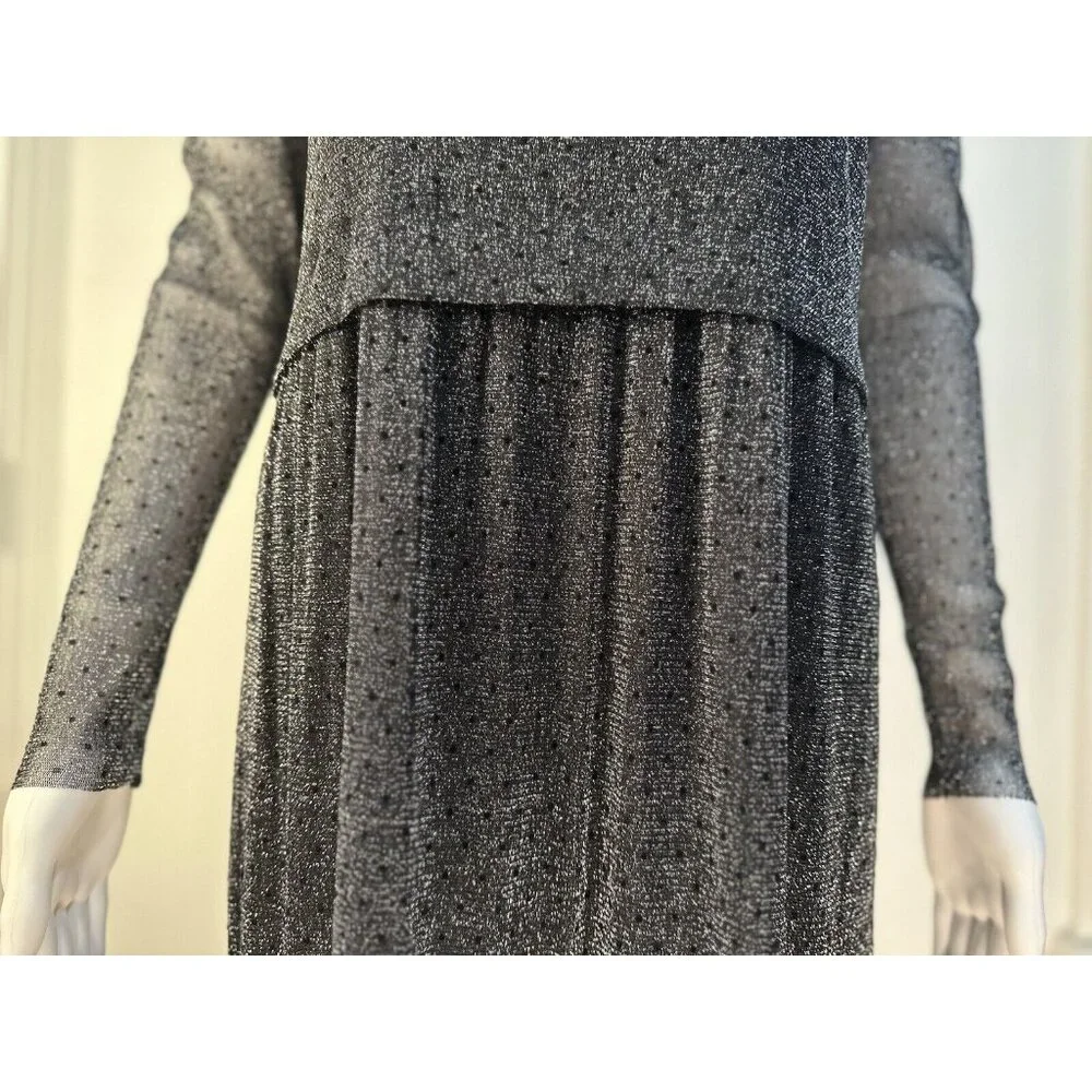 Soaked in luxury Sz.M Metallic Silver Black NWT Suitable For All Holiday Events - Picture 9 of 16